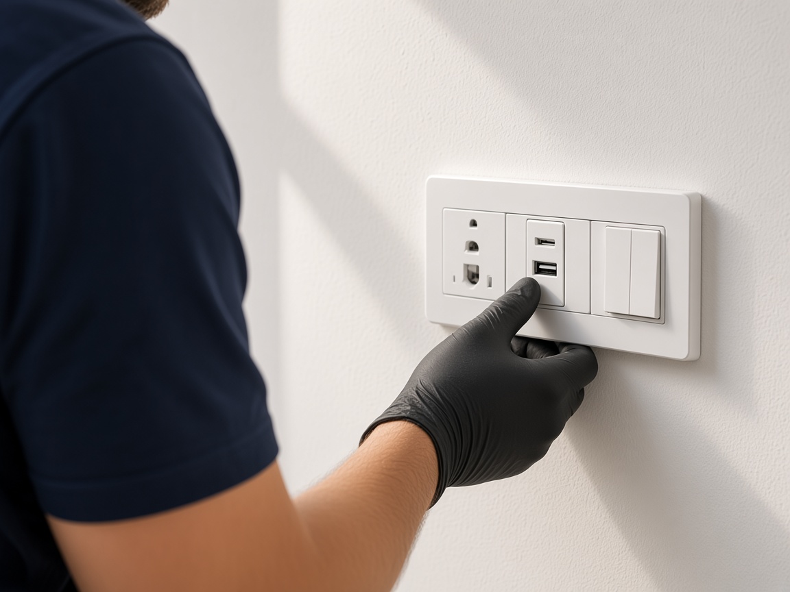 Modern USB charging power points and electrical sockets